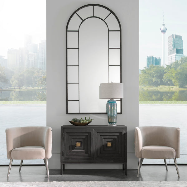 Uttermost Dillingham Black Arch Mirror 