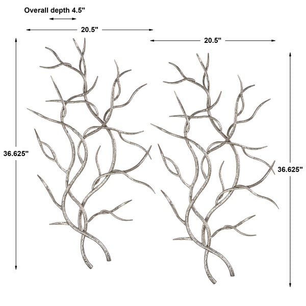 Uttermost Silver Branches Wall Art S/2