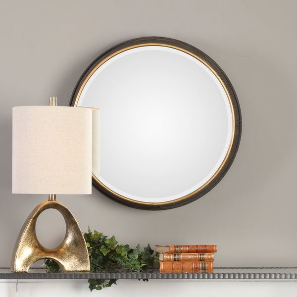 Uttermost Sturdivant Antiqued Gold Round Mirror