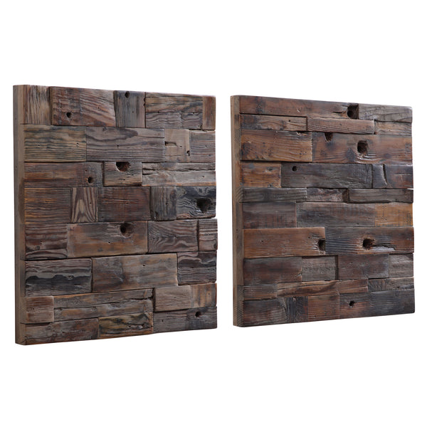 Uttermost Astern Wood Wall Decor, S/2