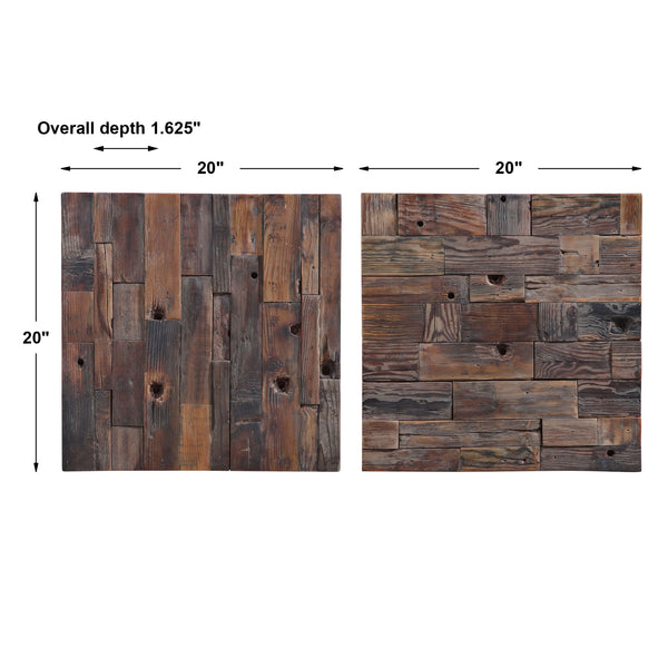 Uttermost Astern Wood Wall Decor, S/2