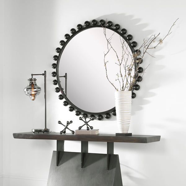 Uttermost Cyra Black Round Mirror