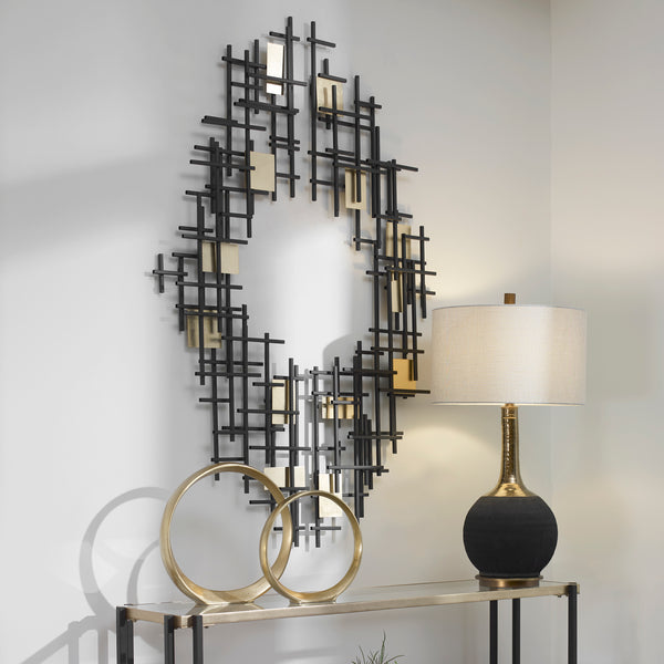 Uttermost Reflection Metal Grid Wall Decor, S/2