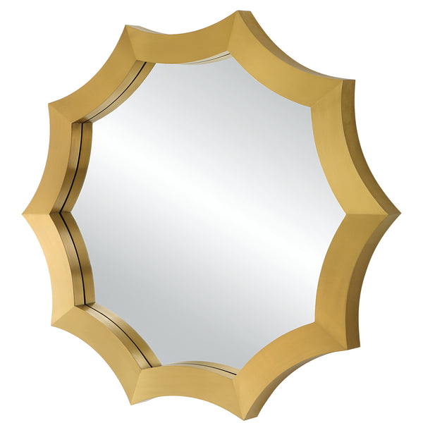 Uttermost Flare Brushed Brass Round Mirror