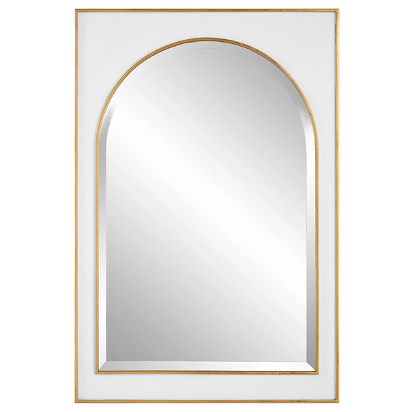 Uttermost Crisanta Gloss White Arch Mirror