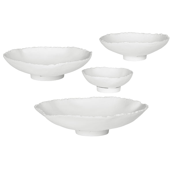 Uttermost Lucky Coins White Metal Wall Bowls, S/4