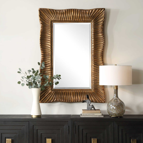 Uttermost Emerson Scalloped Antique Gold Mirror