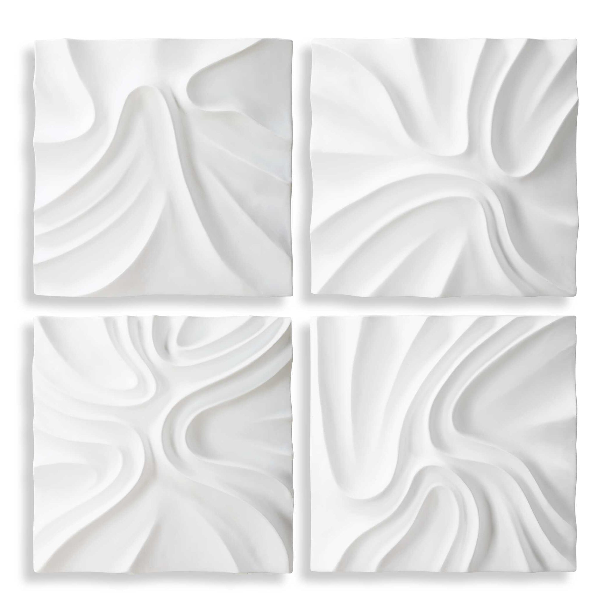 Uttermost Snowdrift Sculpted White Wall Decor Set/4