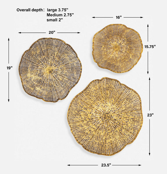 Uttermost Radiance Gold Metal Wall Decor Set/3