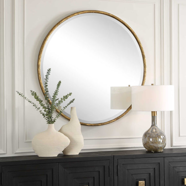 Uttermost Sutton Aged Gold Round Mirror