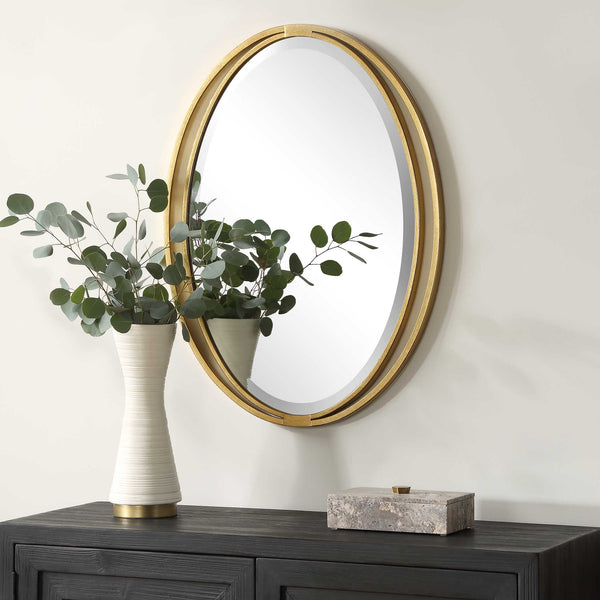 Uttermost Rhodes Gold Oval Mirror