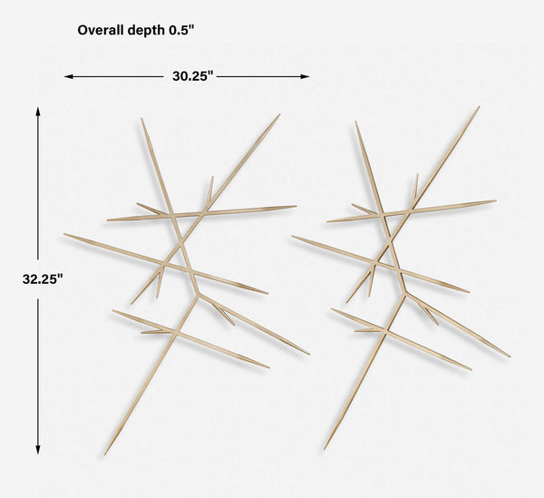 Uttermost Fireworks Silver Wall Decor Set/2