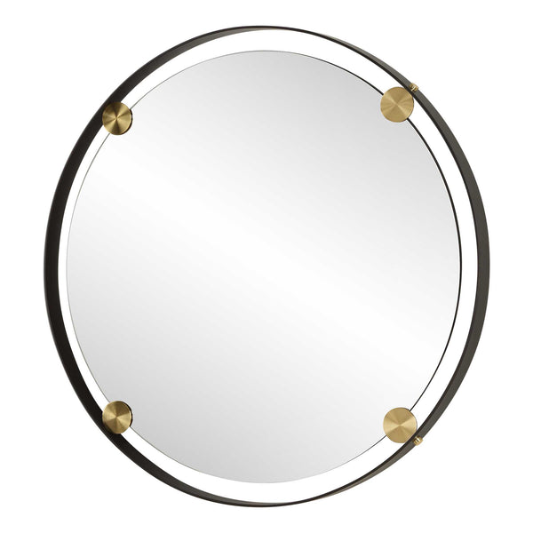 Uttermost Radius Round Bronze Iron Mirror