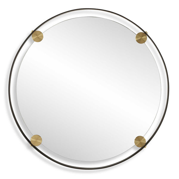 Uttermost Radius Round Bronze Iron Mirror