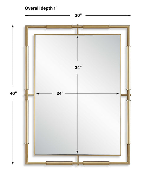Uttermost It's All Connected Rectangle Brass Mirror