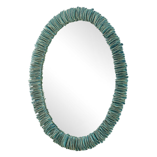 Uttermost Bonaire Teal Blue Oval Mirror