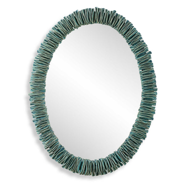 Uttermost Bonaire Teal Blue Oval Mirror