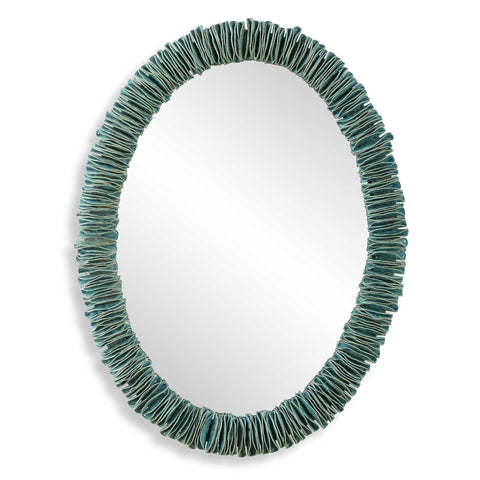 Uttermost Bonaire Teal Blue Oval Mirror