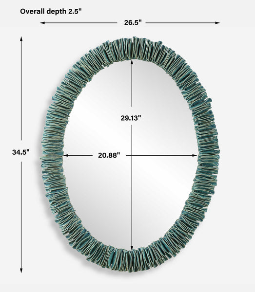 Uttermost Bonaire Teal Blue Oval Mirror