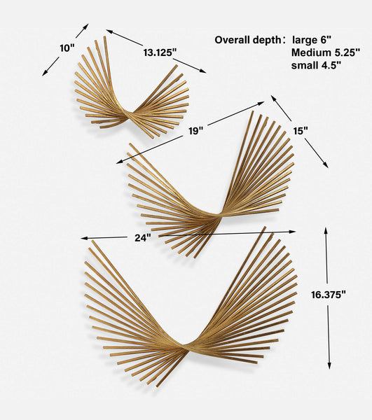 Uttermost Coreograph Antique Gold Wall Decor Set/3