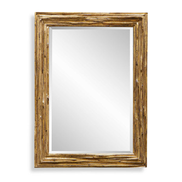Uttermost Overlap Teak Wood Mirror