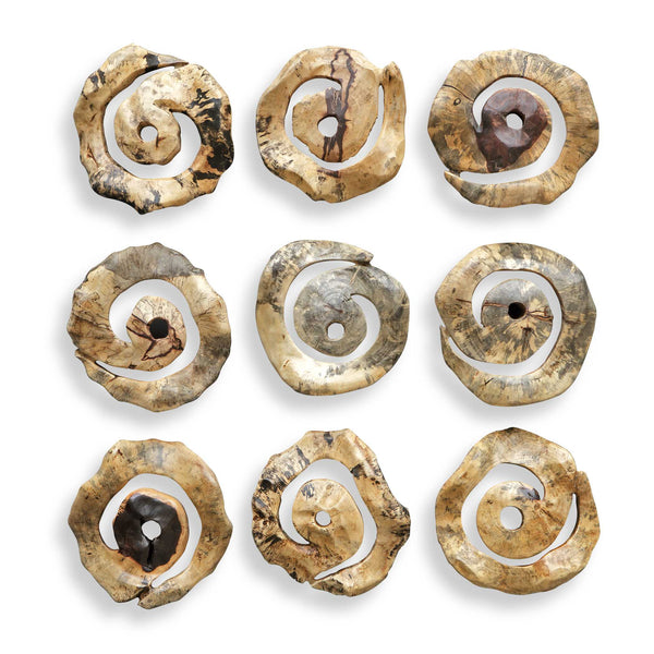 Uttermost Corkscrew Wood Wall Decor Set/9