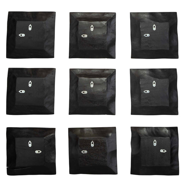 Uttermost Malosi Black Wood Wall Decor Set/9