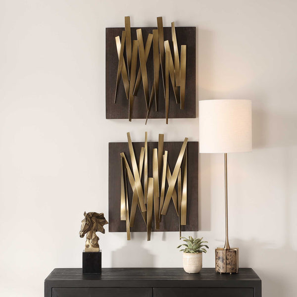 Uttermost Crosshatch Metal Wall Decor Set/2