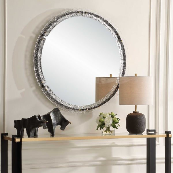 Uttermost Crystalline Round Mirror