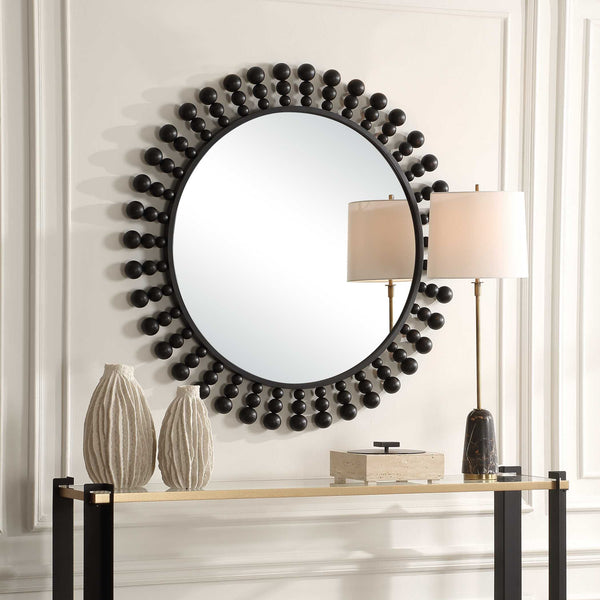 Uttermost Aziel Round Black Mirror