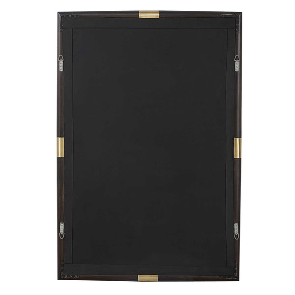Uttermost Larkin Dark Wood & Brass Mirror