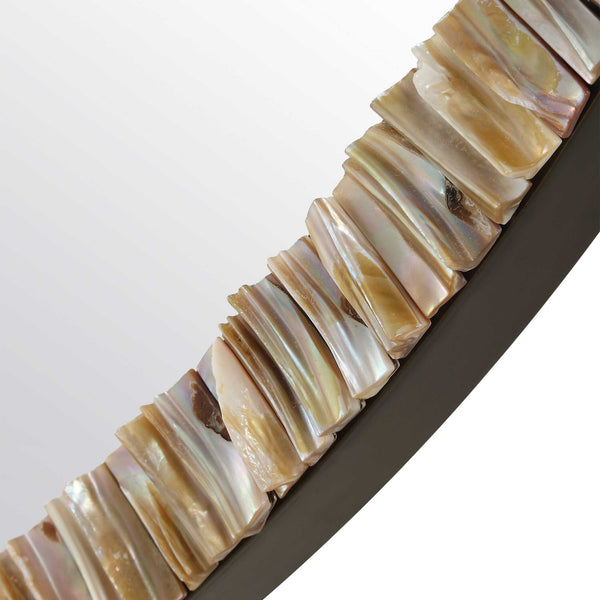 Uttermost Odeon Shell Inlay Round Mirror