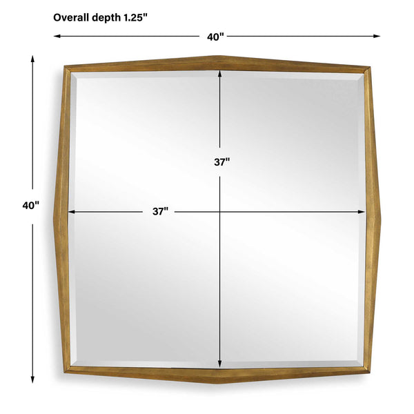 Uttermost On Point Square Gold Mirror