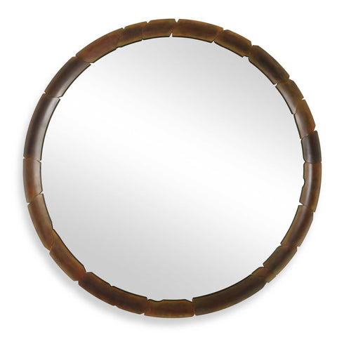 Uttermost Auger Amber Glass Round Mirror