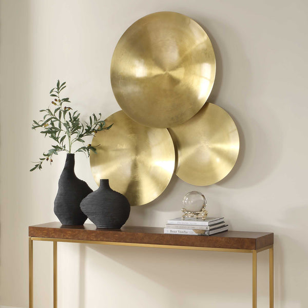 Uttermost Cymbalic Round Brass Wall Art Set/3