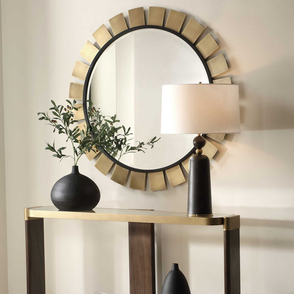 Uttermost Toluca Round Brass Mirror