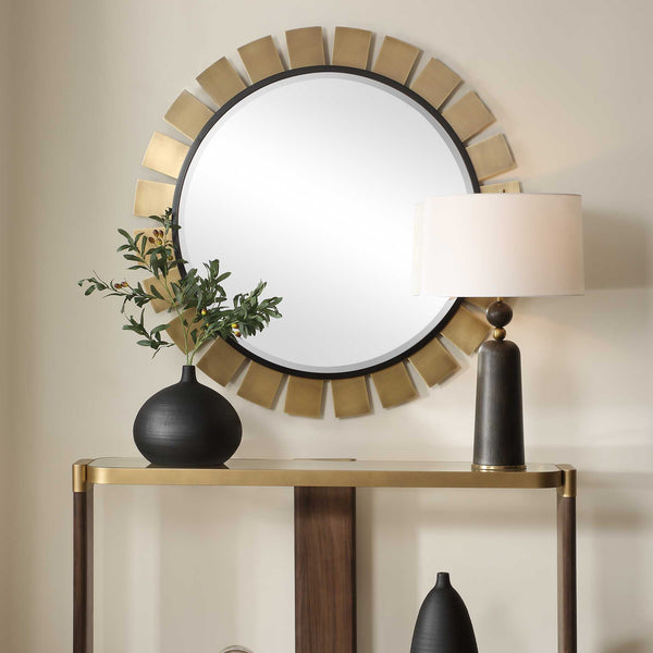 Uttermost Toluca Round Brass Mirror