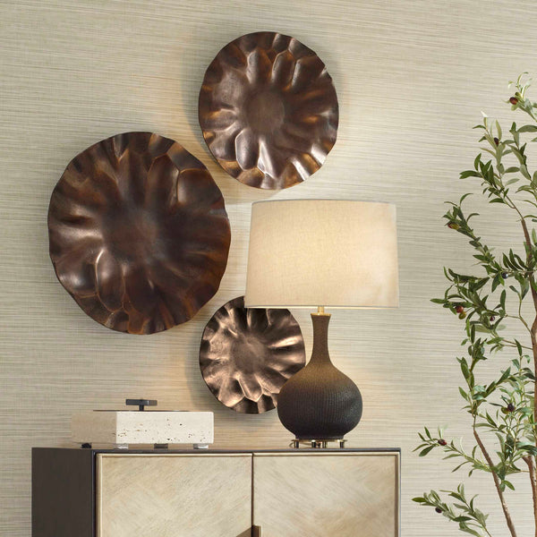 Uttermost Peonia Outdoor Bronze Wall Art Set/3