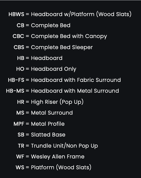 Wesley Allen Bed Configurations