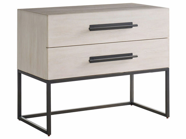 River Rock Metal Base Nightstand