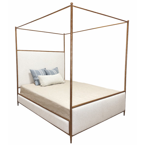Royce Iron Canopy Bed 1208 Hammered Brass