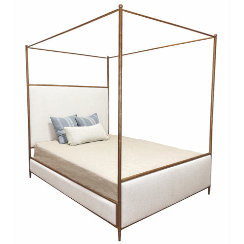 Royce Iron Canopy Bed 1208 Hammered Brass