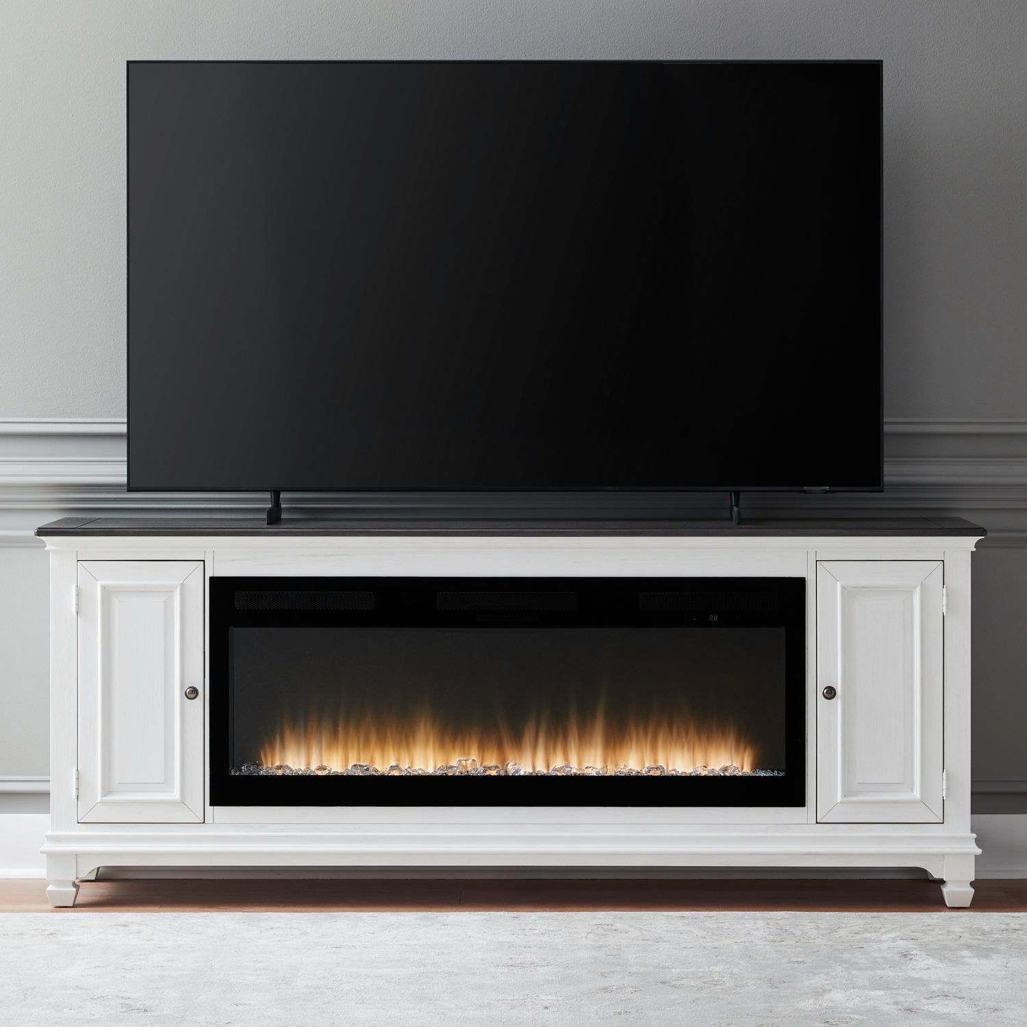 Fireplace TV Consoles 417 80 Inch Console w/ Fire FTS
