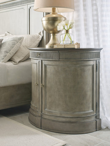 DEMILUNE BACHELOR CHEST VERSAILLE FINISH W/ELM TOP