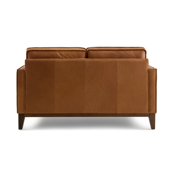 Wells Collection Loveseat Chestnut leather