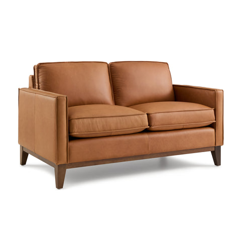 Wells Collection Loveseat Chestnut leather