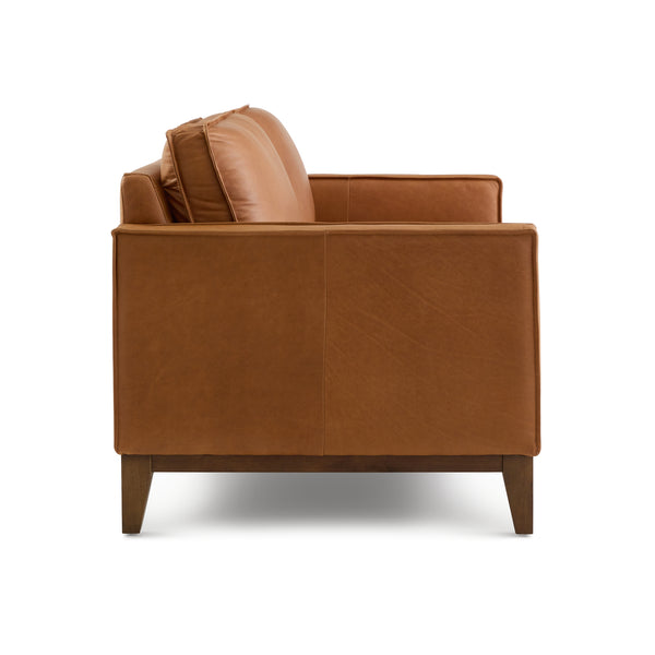 Wells Collection Loveseat Chestnut leather