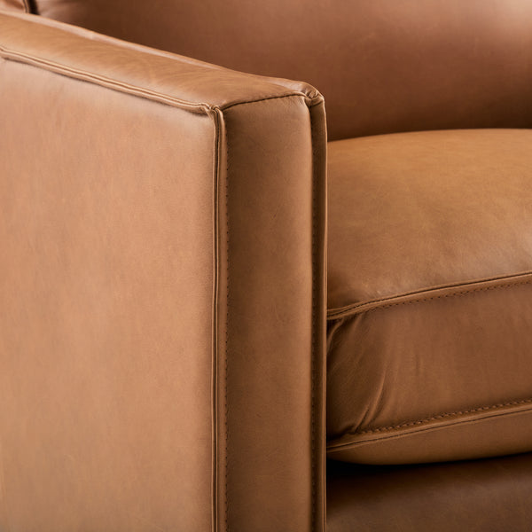 Wells Collection Loveseat Chestnut leather