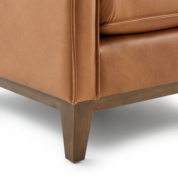 Wells Collection Loveseat Chestnut leather