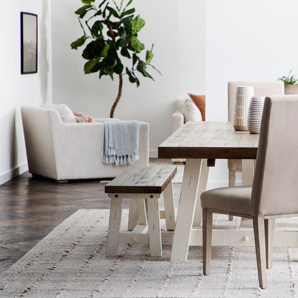 Chester 18" Leaf Extensions (makes a 114" table) Distressed White finish